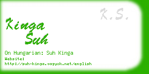 kinga suh business card
